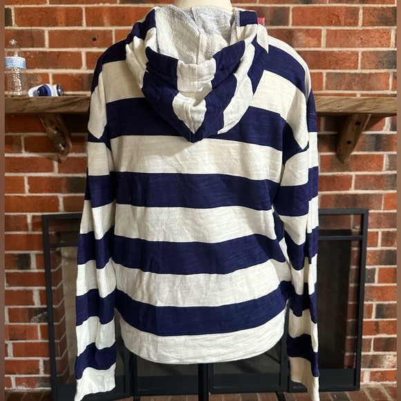 NWT J.CREW Vintage Fleece Striped Cotton Hoodie - Picture 4 of 6
